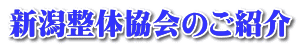 新潟整体協会のご紹介 