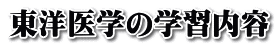 東洋医学の学習内容